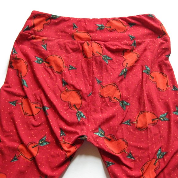 LuLaRoe Valentines Red Heart Leggings - Picture 5 of 7